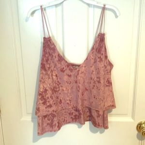 Blush pink velvet top